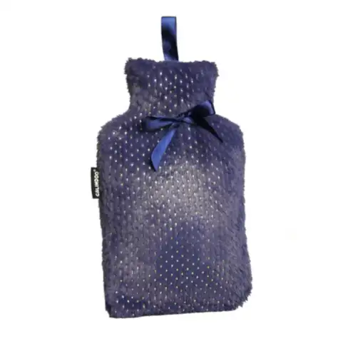 CALINDOO Bouillotte housse bleu brillant