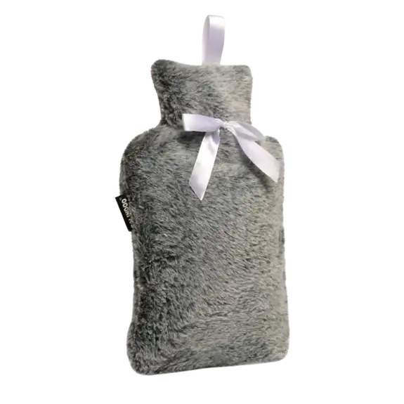 CALINDOO Bouillotte housse gris brillant