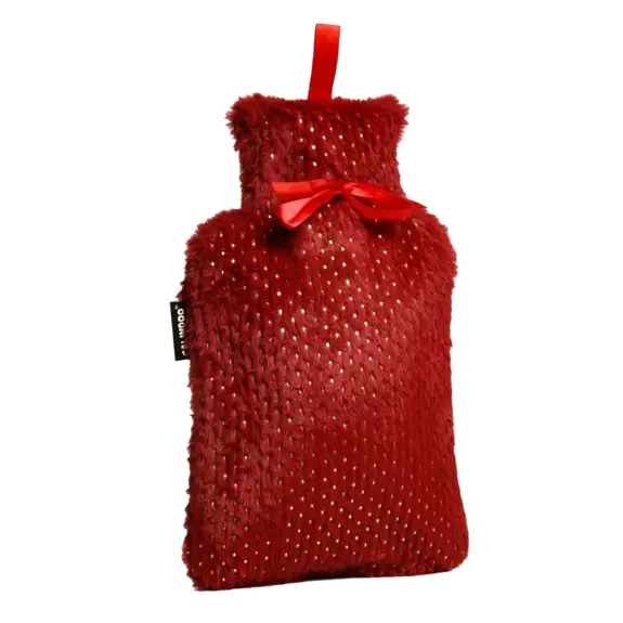 CALINDOO Bouillotte housse rouge brillant