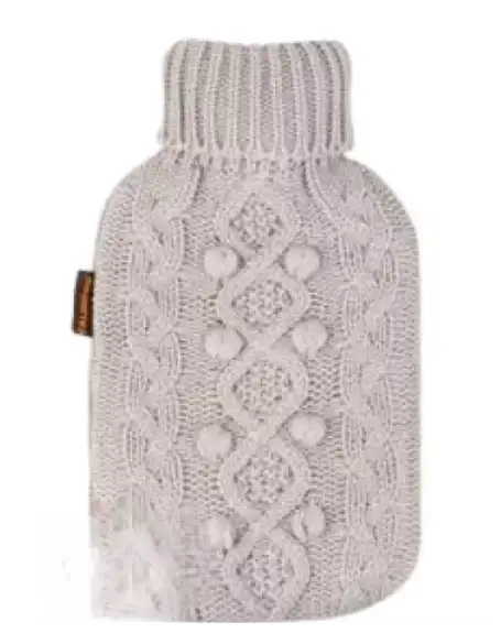 CALINDOO Bouillotte housse tricot gris