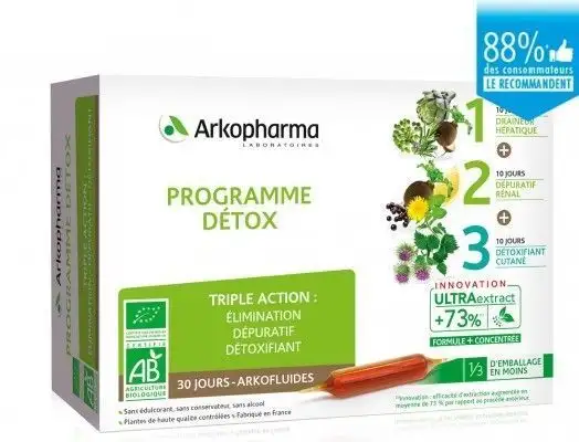 Arkofluide Bio Programme Détox Triple Action 30 ampoules