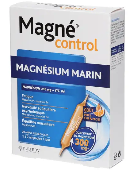 Nutreov Magné control magnésium marin 20 ampoules