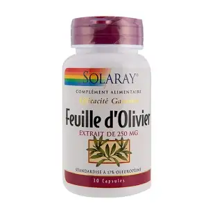 Solaray Feuille d'olivier - 250mg - 30 capsules