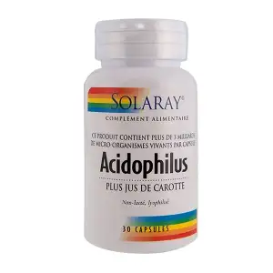 Solaray Acidophilus plus jus de carotte (non lacté) - 30 capsules