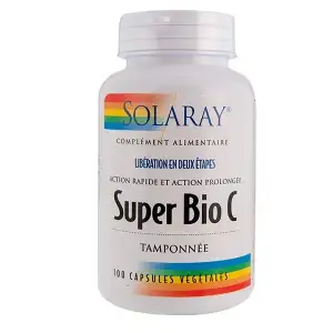 Solaray Super bio C tamponnée 500mg - 100 capsules végétales