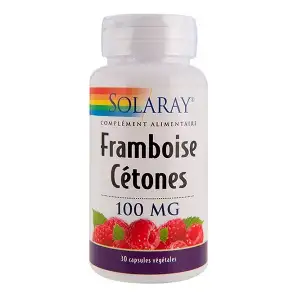Solaray Cétones de framboises 100 mg- 30 capsules végétales