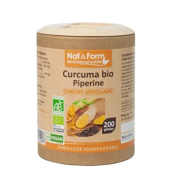 Nat & Form Curcuma Piperine Bio 200 gélules