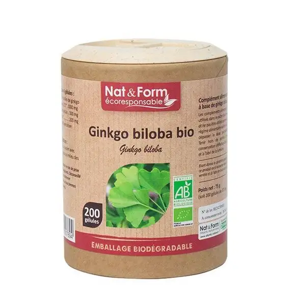 Nat & Form Ginkgo Biloba Bio 200 gélules