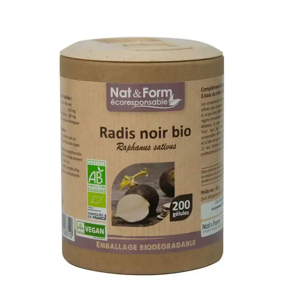 Nat & Form Radis Noir Bio 200 gélules