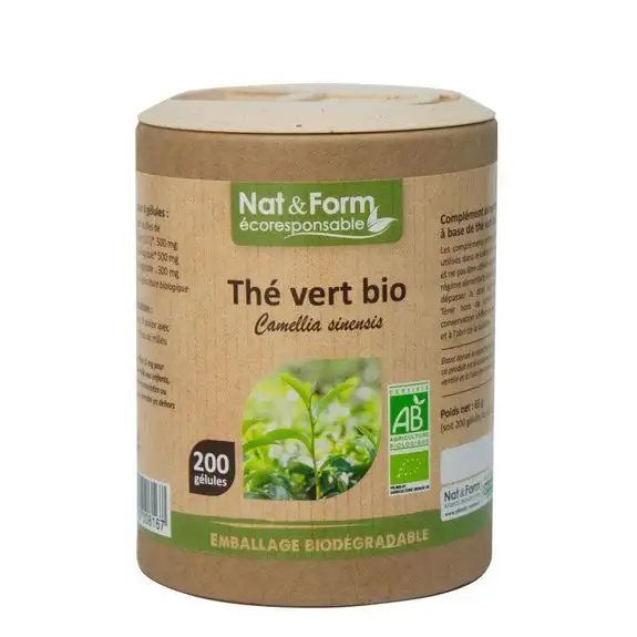 Nat & Form Thé Vert Bio 200 gélules