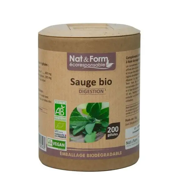Nat & Form Sauge Bio 200 gélules