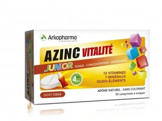Azinc Vitalité Junior Gout Cola 30 Comprimés à Croquer