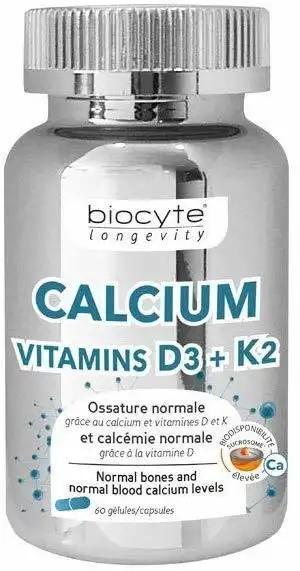 Biocyte Longevity CALCIUM VITAMINS D3 K2  60 gélules