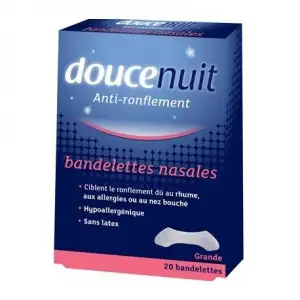 Doucenuit anti-ronflement 20 bandelettes Nasales grande