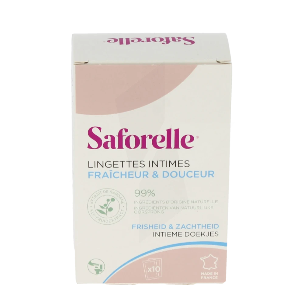 Saforelle Lingette Intime Biodégradable Boîte De 10