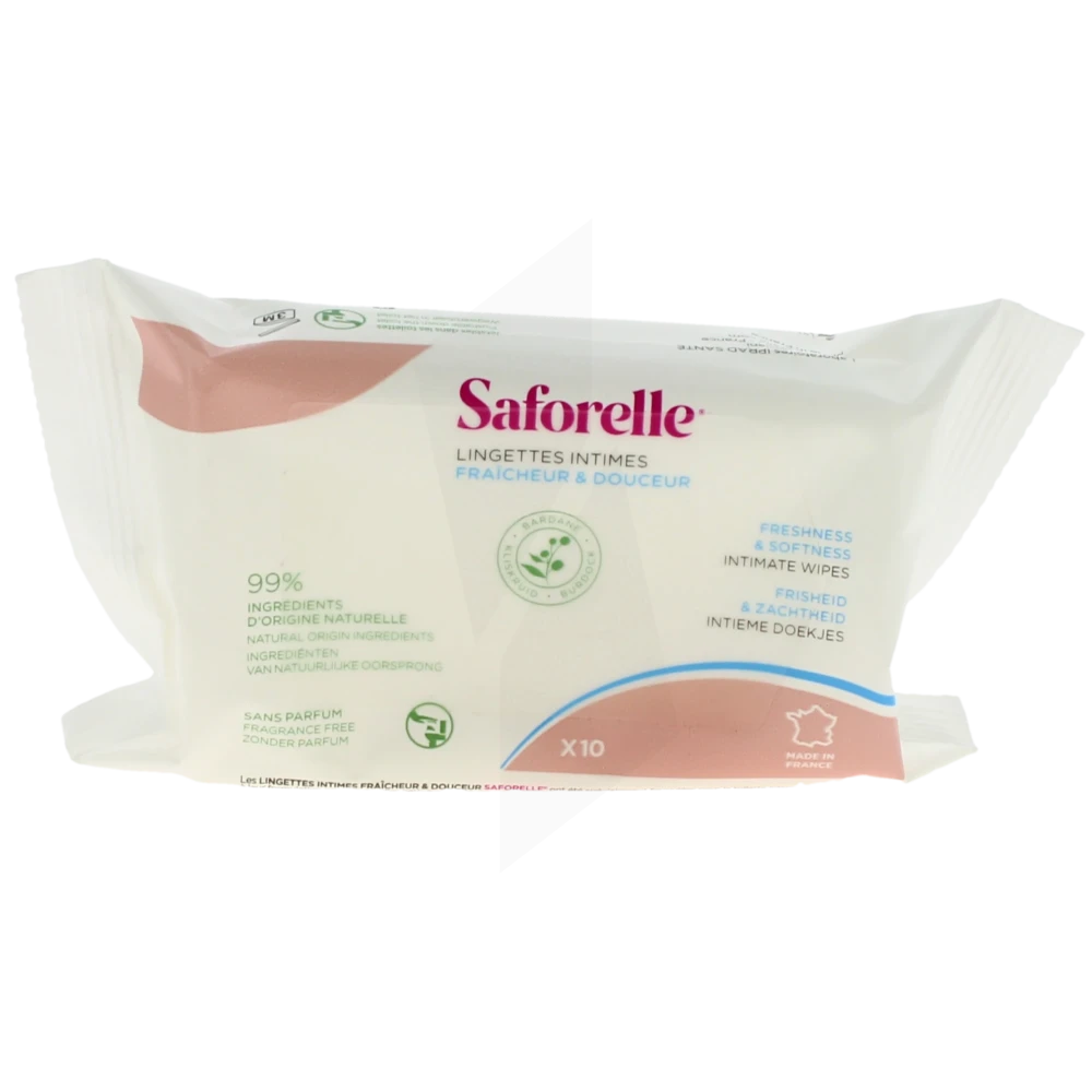 Saforelle Lingette Intime Biodégradable Sachet De 10