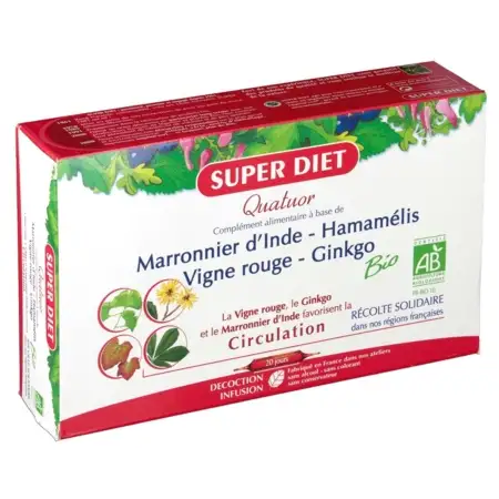 Superdiet Quatuor Bio Circulation BUV, 20 ampoules