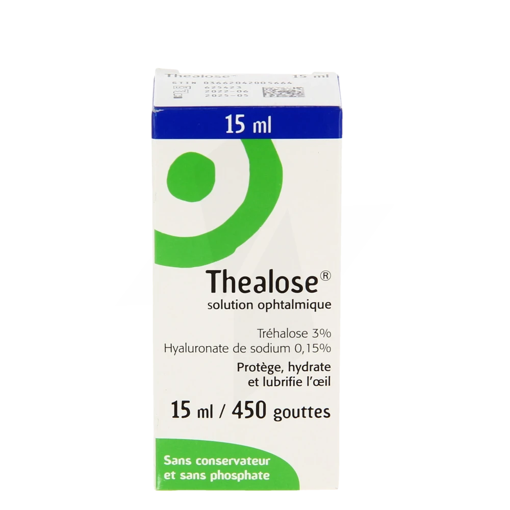 Thealose Solution Oculaire Oeil Sec Modéré à Sévère Flacon Compte-gouttes De 15 Ml